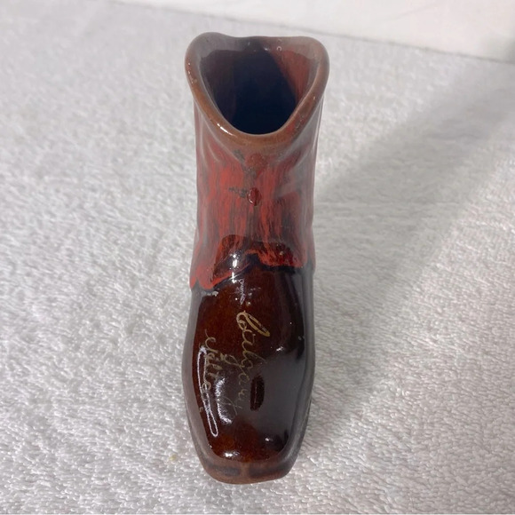 Vintage Brown Red Pottery Mini Boot Calgary Alta - Picture 5 of 11